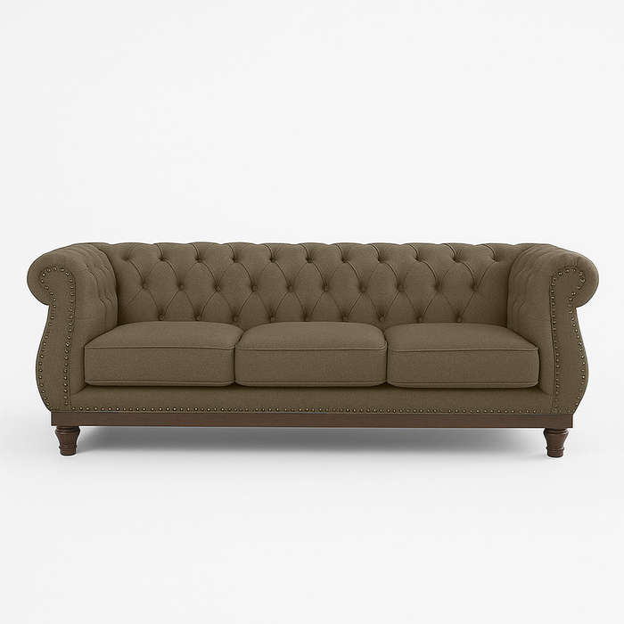 Huda Linen 3 Seater Sofa