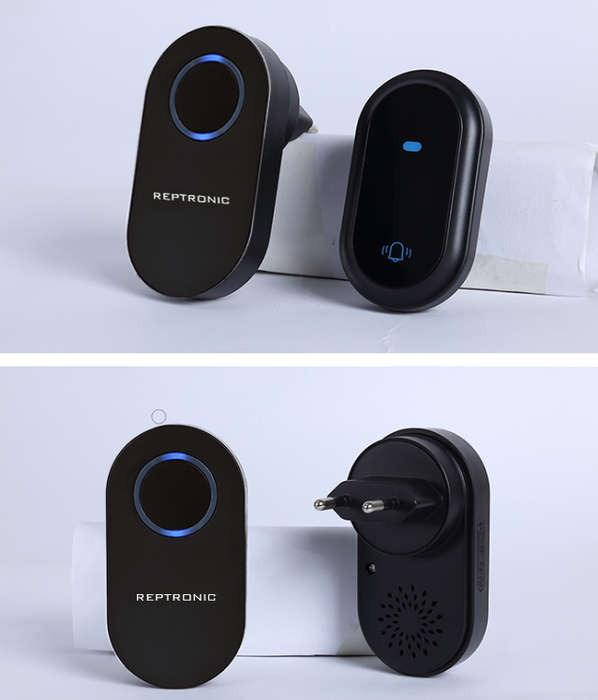 Reptronic DIY black wireless doorbell: RPTDB45 - 1R2B