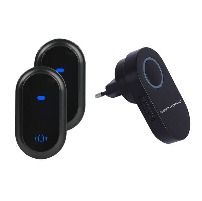 Reptronic DIY black wireless doorbell: RPTDB45 - 1R2B