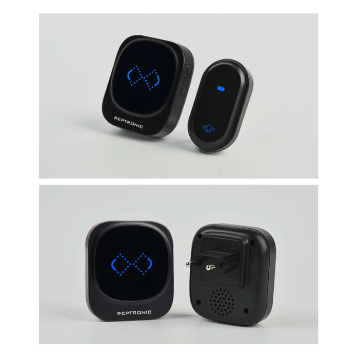 Reptronic DIY black wireless doorbell: RPTDB46 - 1R2B