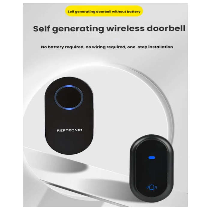 Reptronic DIY black wireless doorbell: RPTDB45 - 1R2B