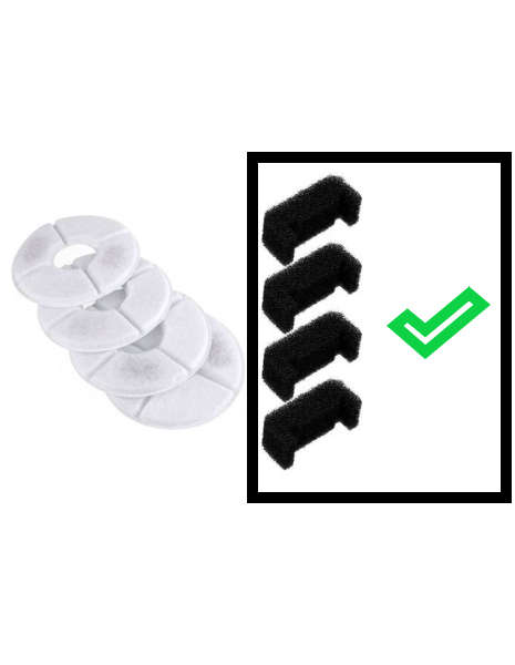 4 Pack Replacement filters for White Reptronic Flower Water Fountain pump- Only the black pump fi...