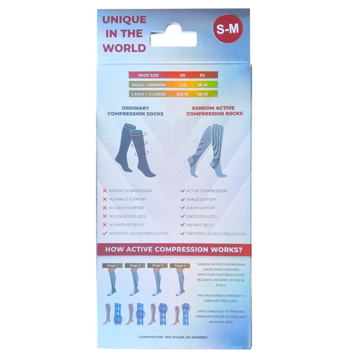 Sankom Patent Light Socks- Black & Grey