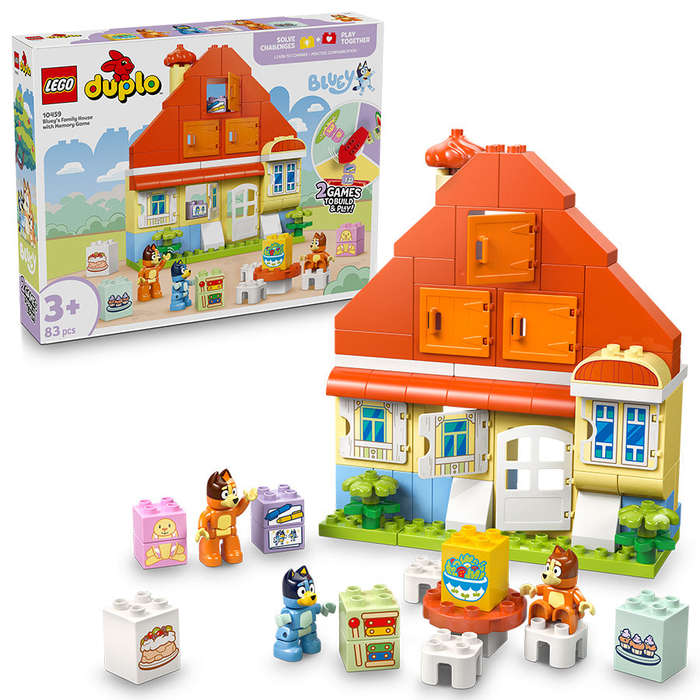 LEGO® DUPLO® Bluey: Blueys Family House with Memory Game Interactive Toy 10459