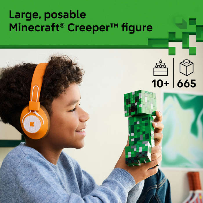 LEGO® Minecraft® The Creeper Gamer Decor and Action Figure Building Toy 21276
