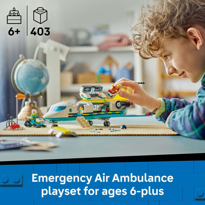 LEGO® City Emergency Air Ambulance Plane, Airplane Toy Building Set 60465