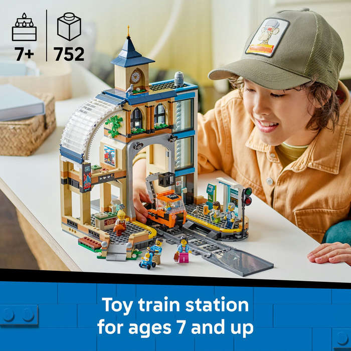 LEGO® City Central Train Station Set for Fans of Construction Toys 60469