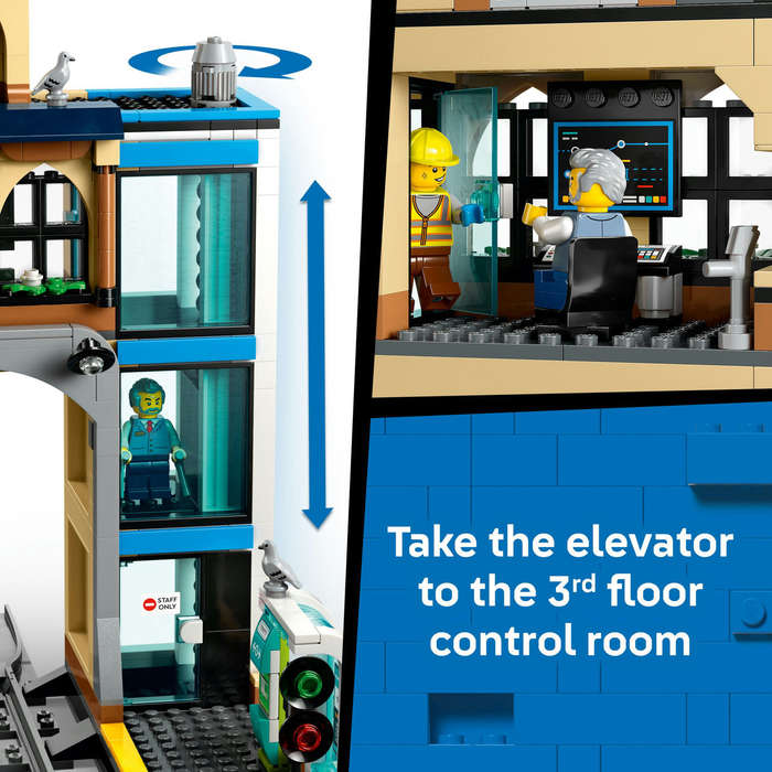 LEGO® City Central Train Station Set for Fans of Construction Toys 60469