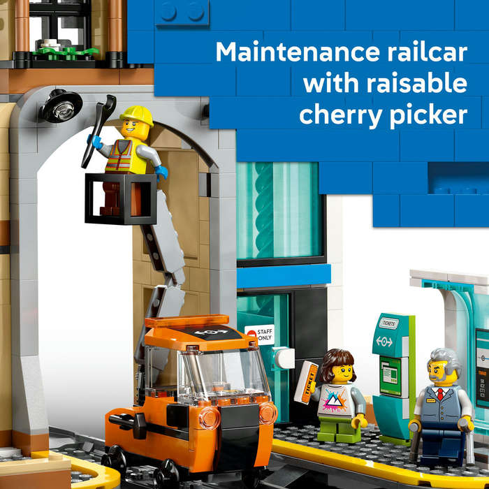 LEGO® City Central Train Station Set for Fans of Construction Toys 60469