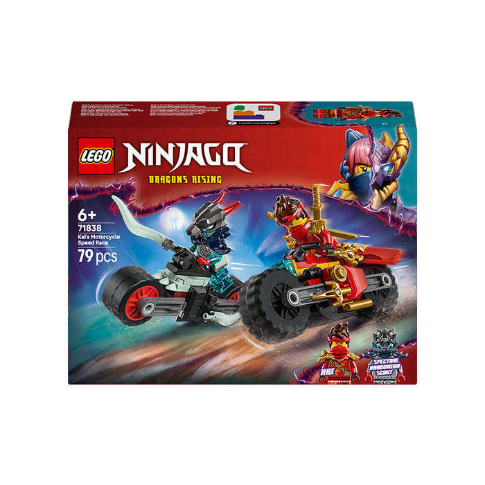 LEGO® NINJAGO® Kais Motorcycle Speed Race Playset with 2 Ninja Bike Toys 71838