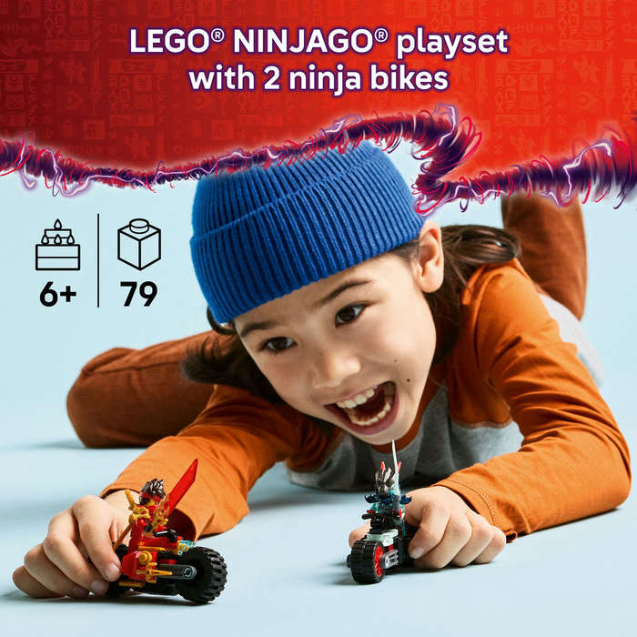 LEGO® NINJAGO® Kais Motorcycle Speed Race Playset with 2 Ninja Bike Toys 71838