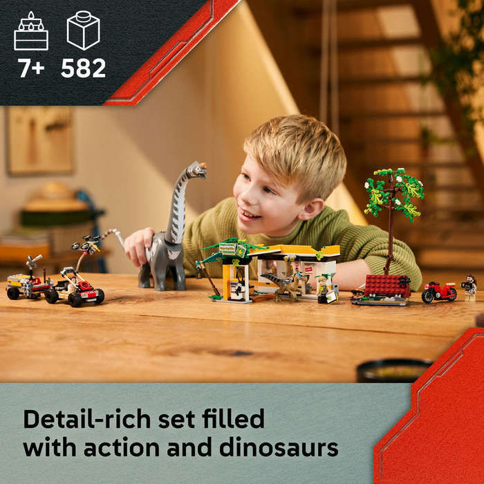 LEGO® Jurassic World Raptor & Titanosaurus Tracking Mission Dinosaur Toy 76973