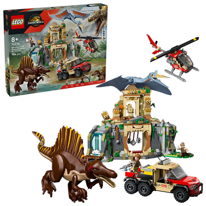 LEGO® Jurassic World Spinosaurus & Quetzalcoatlus Air Mission Dinosaur Toy 76976