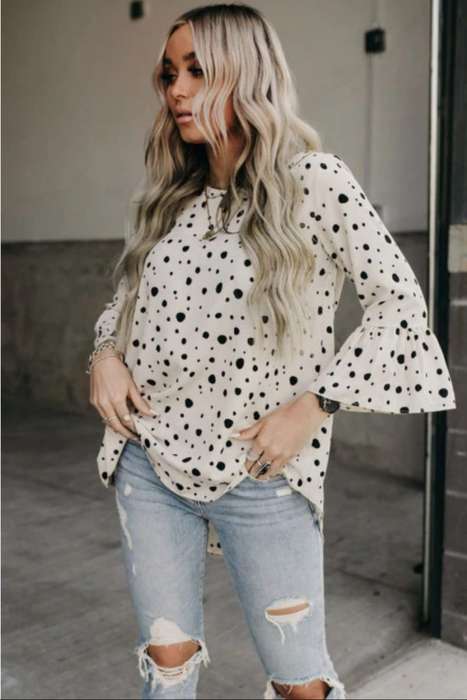 Polka Dot Casual Blouse