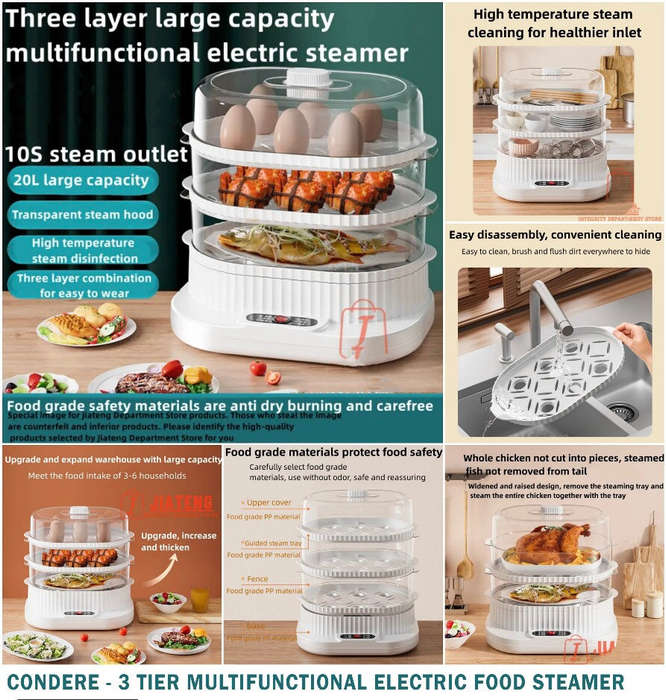 Condere - 3 Tier Multifunctional Electric Food Steamer