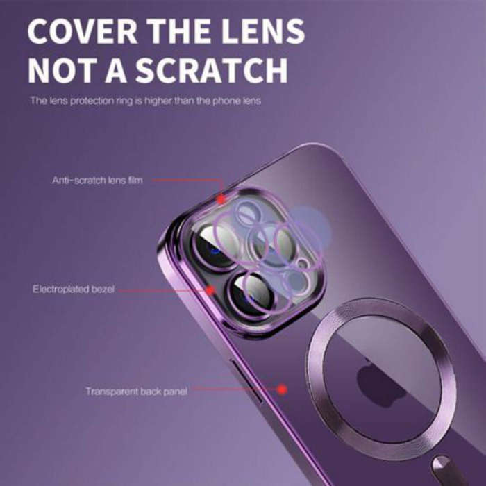 iPhone 13 Pro Max Clear Electroplated Cover With Camera Lens Protector - Gold