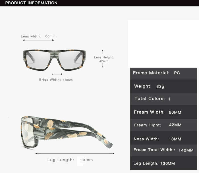 Camo Photochromic Jozi Jet Snug Fit
