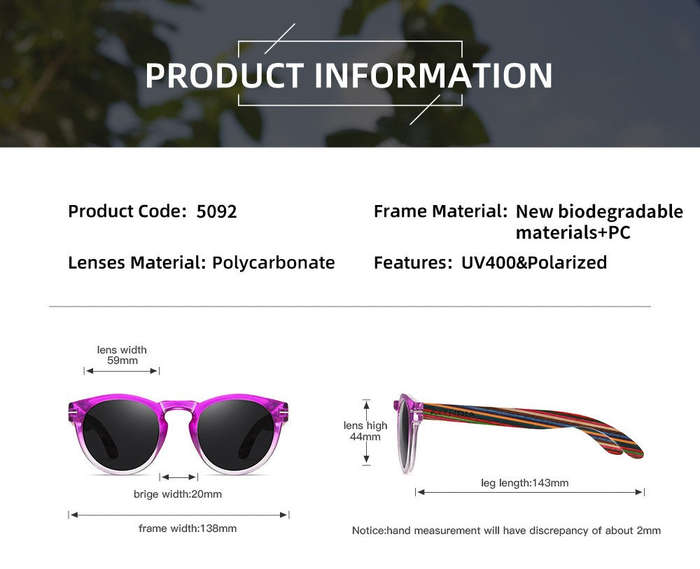 Polarized Wood Violet Vogue Rounds