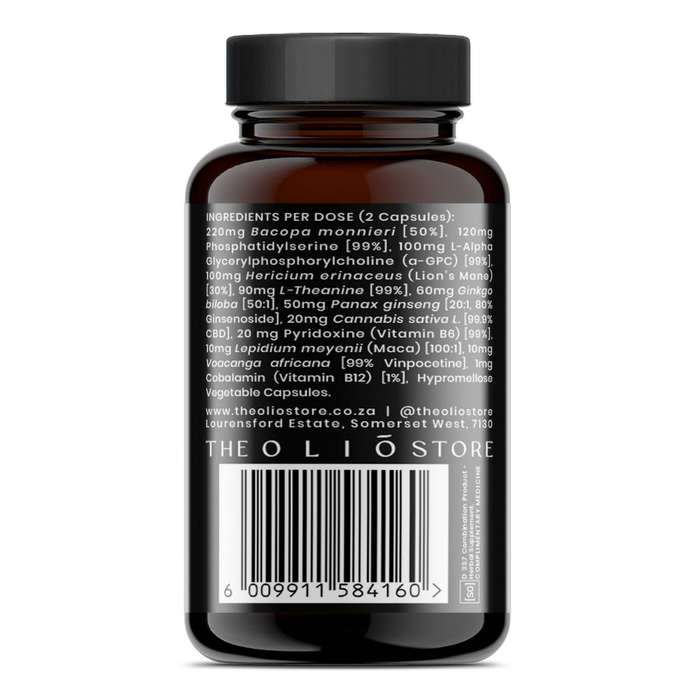 CBD Nootropic Capsules - Nootropic Capsules - 600mg:  Wholesale Pack of 3 (R300 Each)