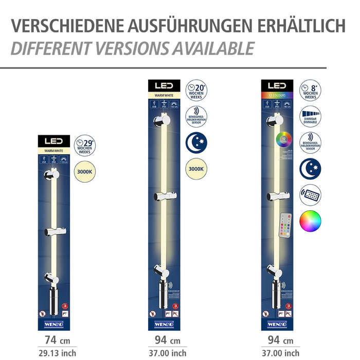 Led Shower Rail 94cm Warm White