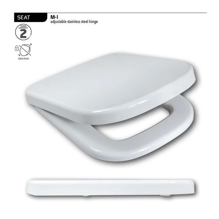 Wirquin Toilet Seat M 1 Thermodur Pl Hng Wht 2.2 Kg