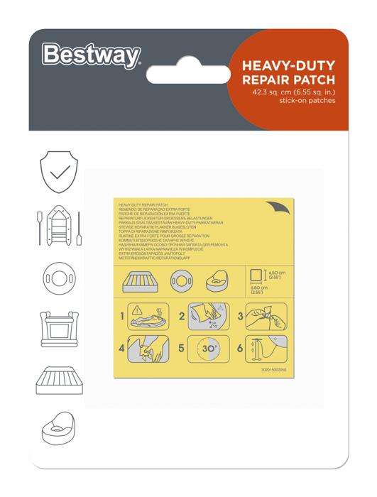 Bestway Heavy Duty Repair Patch 42.3cm² Stick On Patches