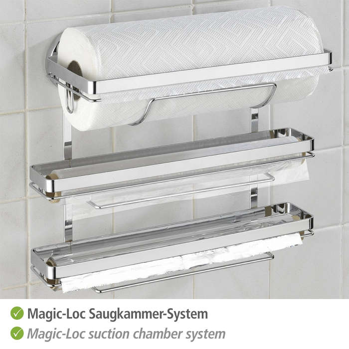 Magic Loc Kitchen Roll Holder Trio No Drilling