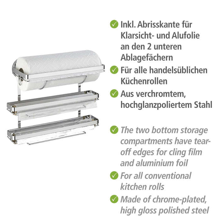 Magic Loc Kitchen Roll Holder Trio No Drilling