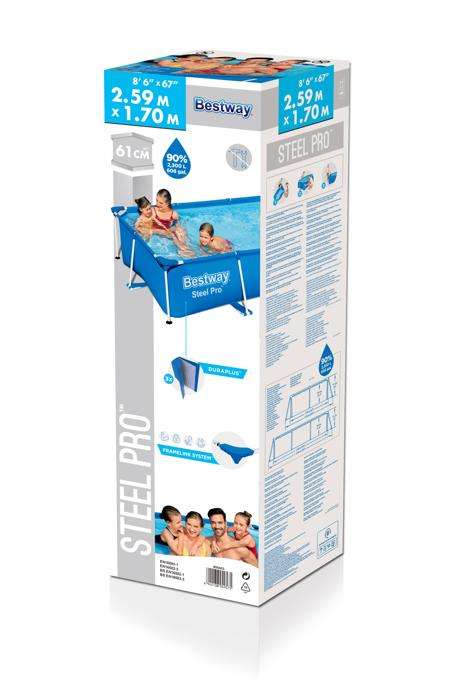 Bestway 259cm X 170cm X 61cm Steel Pro Frame Pool 2300 L (No Pump & Filter)