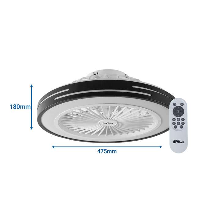 50cm Led Light / Ceiling Fan W Remote (Black)