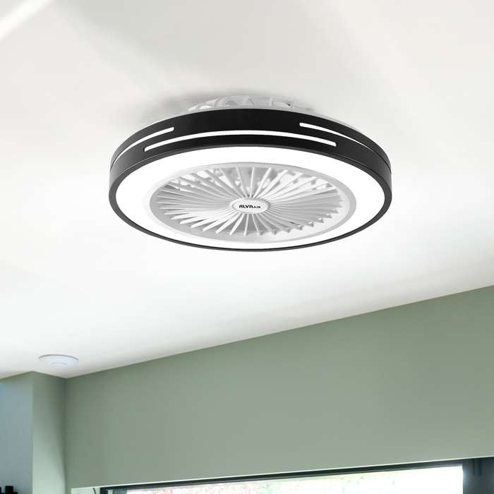 50cm Led Light / Ceiling Fan W Remote (Black)