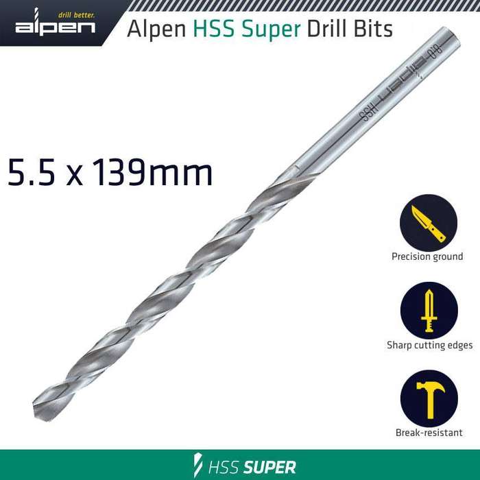 Hss Drill Bit Long 5.5 X 139 Mm Bulk