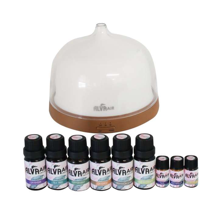 Diffuser For Aromatherapy Essential Oils & 9 Pc Oils Value Bundle