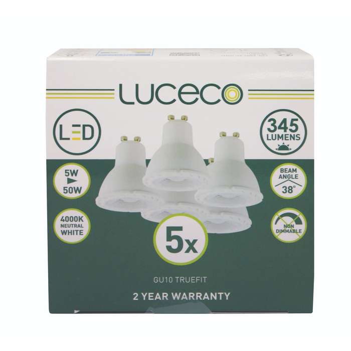 Gu10, 5 Pk, 5 W, 370 Lm, Neutral White, 4000 K, Non Dim Led Globe