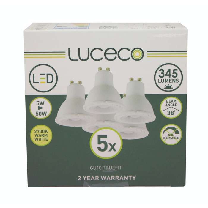 Gu10, 5 Pk 5 W, 370 Lm, Warm White, 2700 K, Non Dim Led Globe