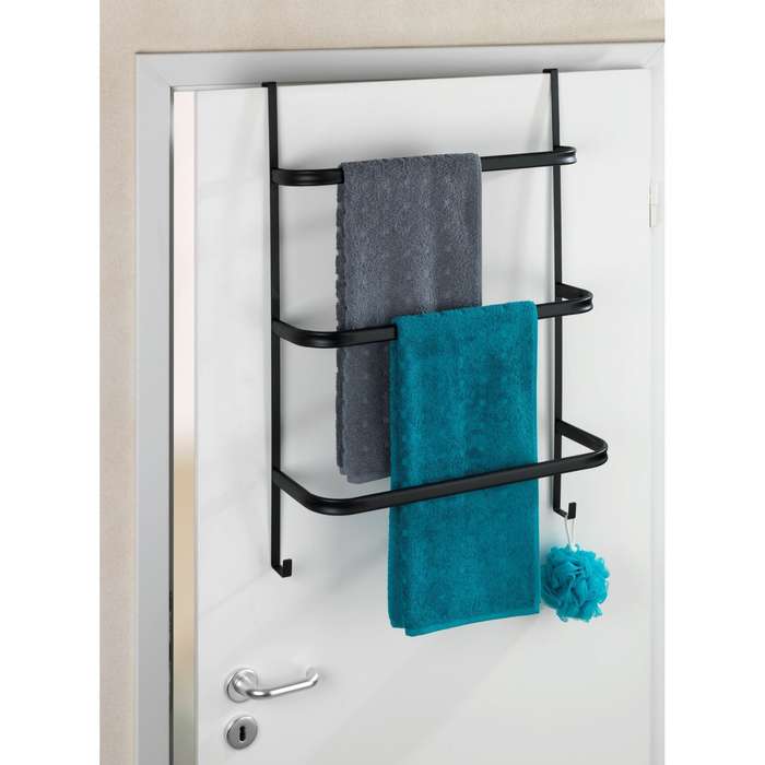 3 Bar Over Door Towel Rail Irpinia Matte Black Steel