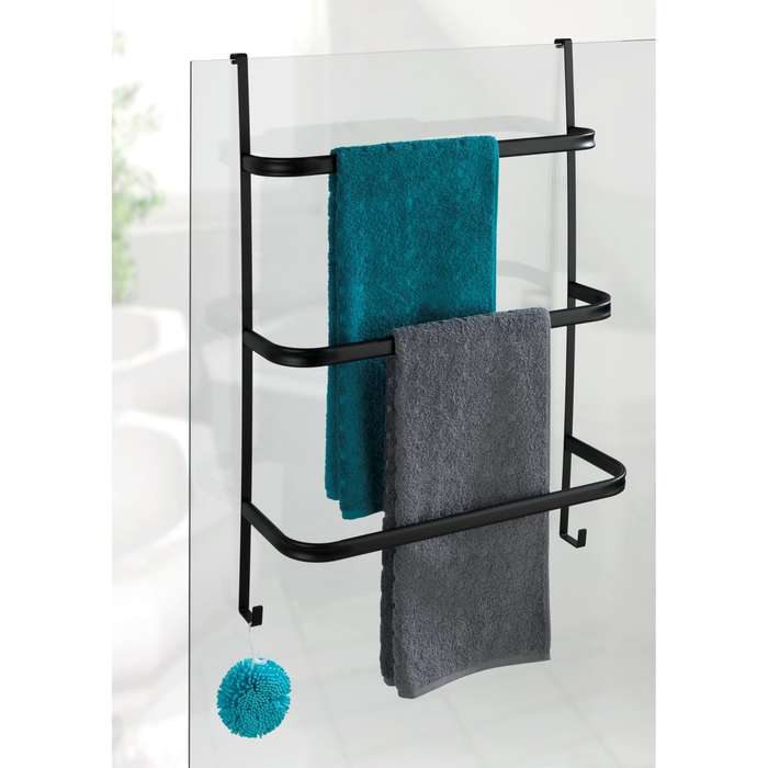 3 Bar Over Door Towel Rail Irpinia Matte Black Steel