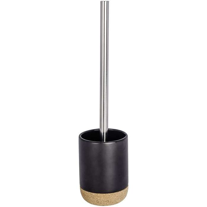 Toilet Brush Black Ceramic & Cork