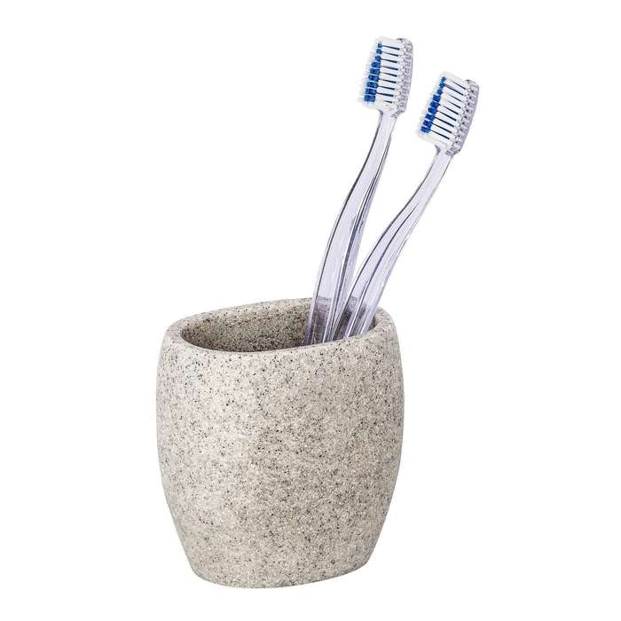 Toothbrush Tumbler Puro Polyresin Light Grey