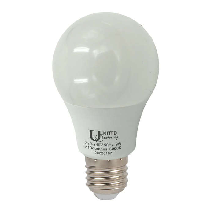 United Electrical Lamp Led A60 Cw E27 9 W