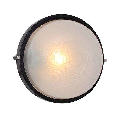Round Large Plain Bulkhead 240mm Black 1x100w