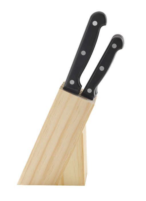 5 Pc Knife Set & Wooden Block  Torino