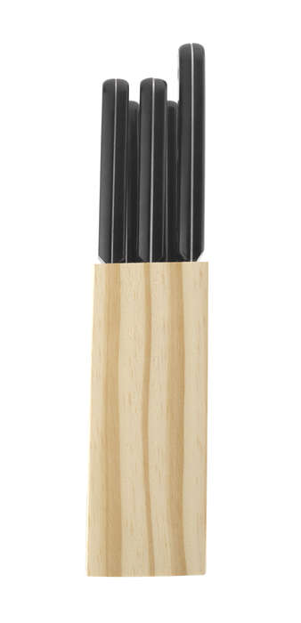 5 Pc Knife Set & Wooden Block  Torino