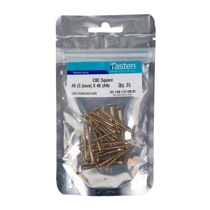 Ifasten Cbc Square No6 3.5 Mmx40 Mm 25 Pp