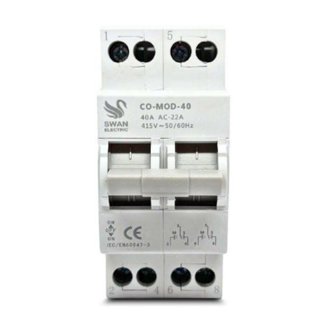Changeover Switch 18mm 2 P Din Mount 40 A 451 V Slim Co Mod 40 240
