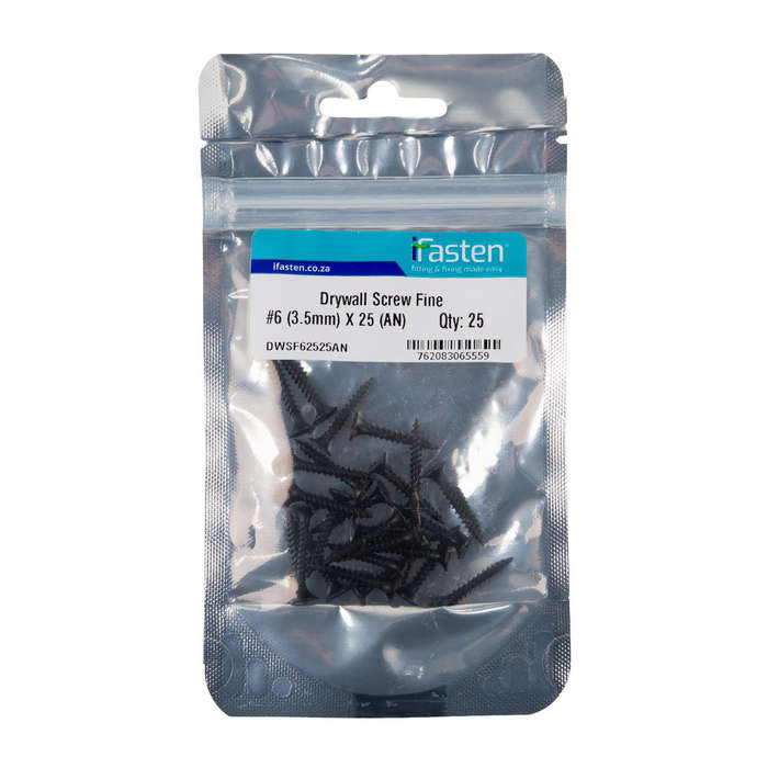 Ifasten Drywall Screw Fine No6 3.5 Mmx25 Mm 25 Pp