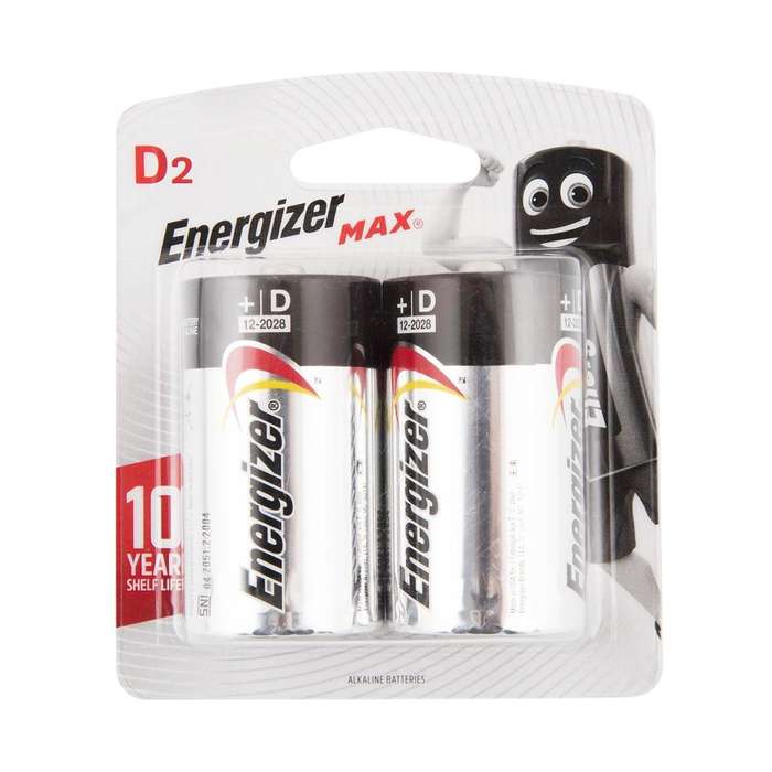 Energizer Max D 2 Pack (Moq 6)