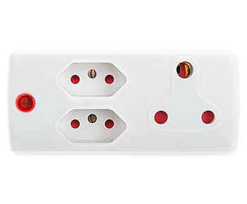 Adaptor 1 X16 A+2 X5 A White E/Mate