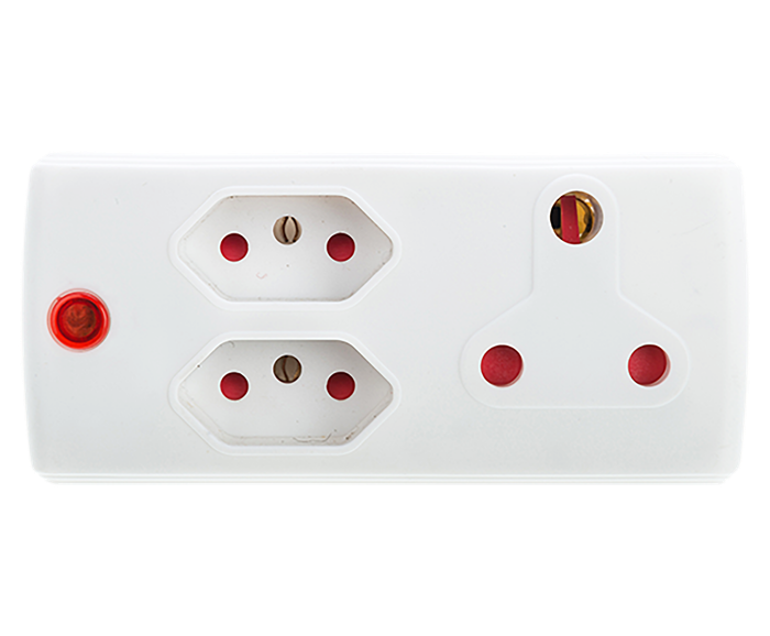 Adaptor 1 X16 A+2 X5 A White E/Mate