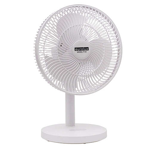 Rechargeable Led Desk Fan 3 Speed & Emergency Light White 12